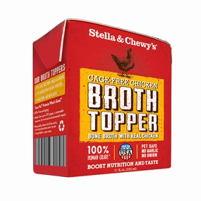 Stella & Chewy's Dog Food Topper Cage-Free Chicken Bone Broth 11oz Tetra puppy food,chew toy for puppies,small dog treats