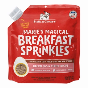 Stella & Chewy's Freeze-Dried Raw Dog Food Topper Marie's Magical Breakfast Sprinkles - Bacon, Egg & Cheese Recipe 7oz Bag puppy food,chew toy for puppies,small dog treats