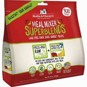 Stella & Chewy's Meal Mixer Superblends Duck Duck Goose Grain-Free Freeze-Dried Raw Dog Food 16oz horse supplement horse vitamins animal probiotics livestock digestive aid horse immune booster