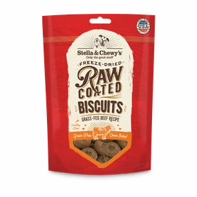 Stella & Chewy's Raw Coated Dog Biscuits Grass-Fed Beef 9oz Bag dog biscuit treats,crunchy dog snacks,dog cookies