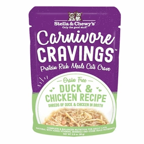 Stella & Chewy's Wet Cat Food Carnivore Cravings Duck & Chicken Recipe 2.8oz Pouch Single grain free wet cat food,senior cat wet food,cat pt
