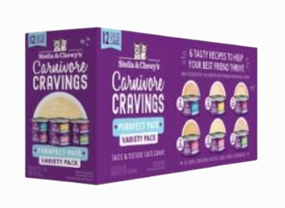 Stella & Chewy's Wet Cat Food Carnivore Cravings Purrfect Pate Variety Pack 12pk 2.8oz Cans grain free wet cat food,senior cat wet food,cat pt