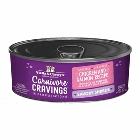 Stella & Chewy's Wet Cat Food Carnivore Cravings Savory Shreds Chicken & Salmon Recipe grain free wet cat food,senior cat wet food,cat pt