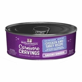 Stella & Chewy's Wet Cat Food Carnivore Cravings Savory Shreds Chicken & Turkey Recipe grain free wet cat food,senior cat wet food,cat pt