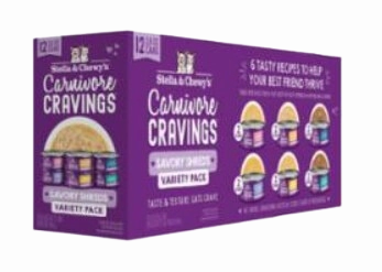 Stella & Chewy's Wet Cat Food Carnivore Cravings Shreds Variety Pack 12pk 2.8oz Cans grain free wet cat food,senior cat wet food,cat pt