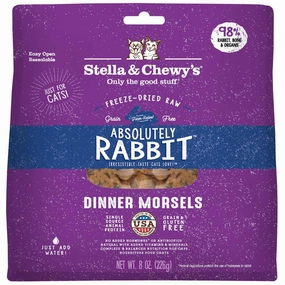 Stella & Chewys Absolutely Rabbit Dinner Morsels Freeze-Dried Cat Food 8oz cat snacks catnip treats healthy cat food cat reward treats low calorie cat food