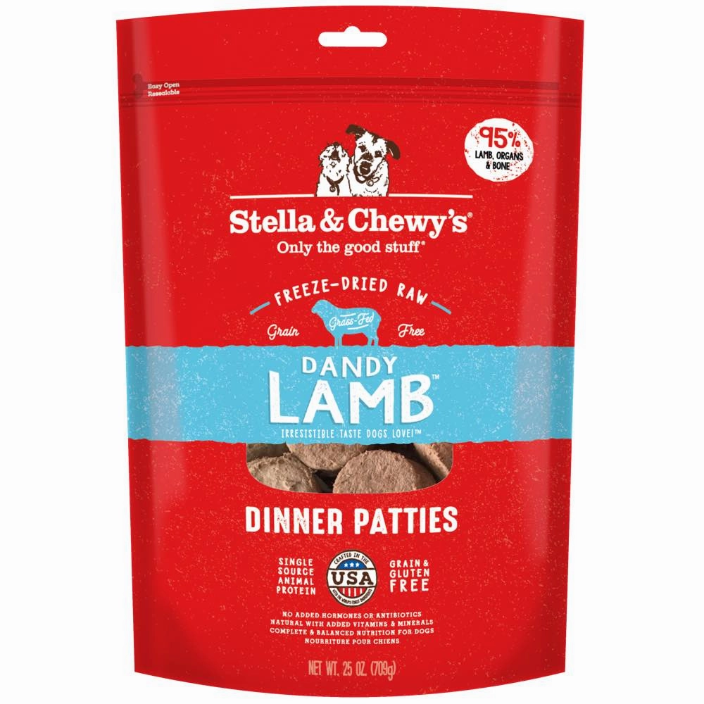 Stella & Chewys Dandy Lamb Dinner Patties Grain-Free Freeze-Dried Raw Dog Food