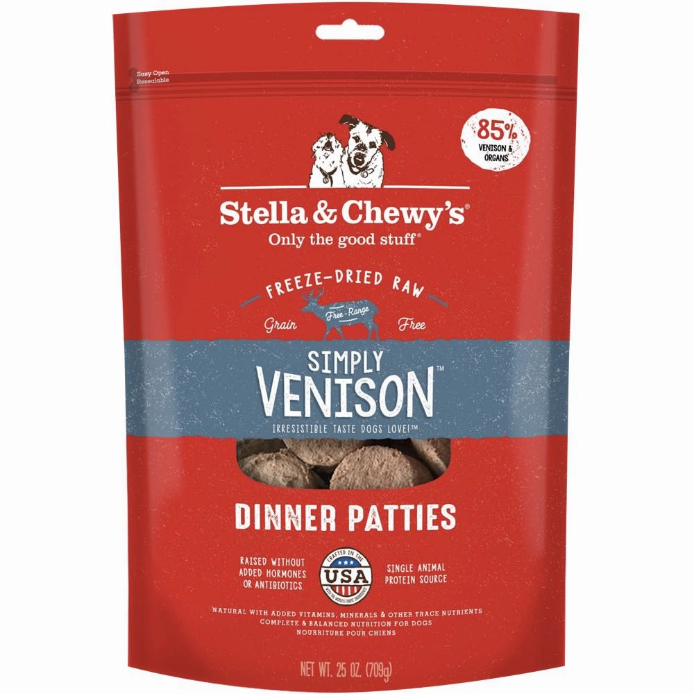Stella & Chewys Simply Venison Dinner Patties Grain-Free Freeze-Dried Raw Dog Food 25oz horse supplement horse vitamins animal probiotics livestock digestive aid horse immune booster
