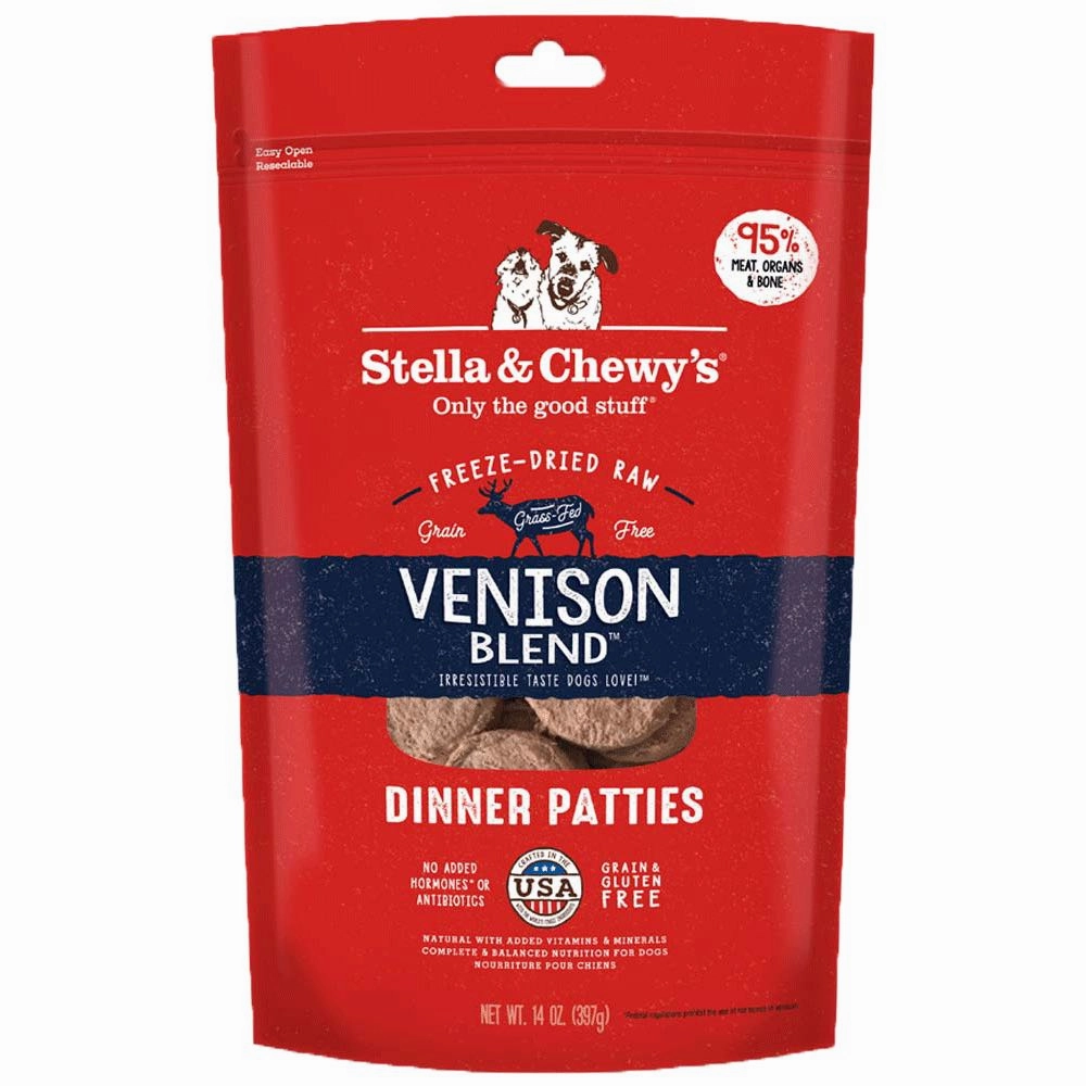 Stella & Chewys Venison Blend Dinner Patties Grain-Free Freeze-Dried Raw Dog Food 14oz horse supplement horse vitamins animal probiotics livestock digestive aid horse immune booster