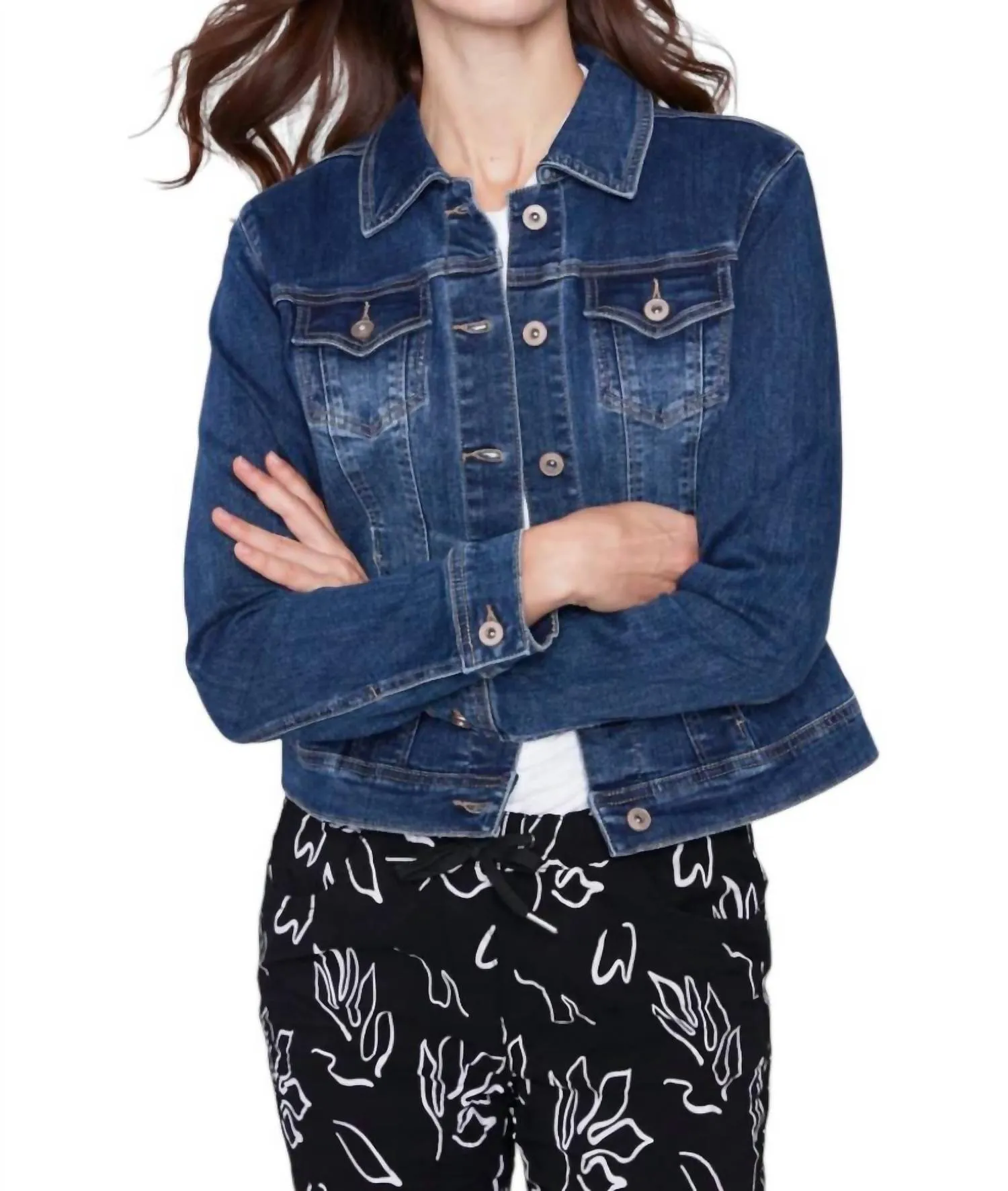 Stretch Denim Jacket In Indigo