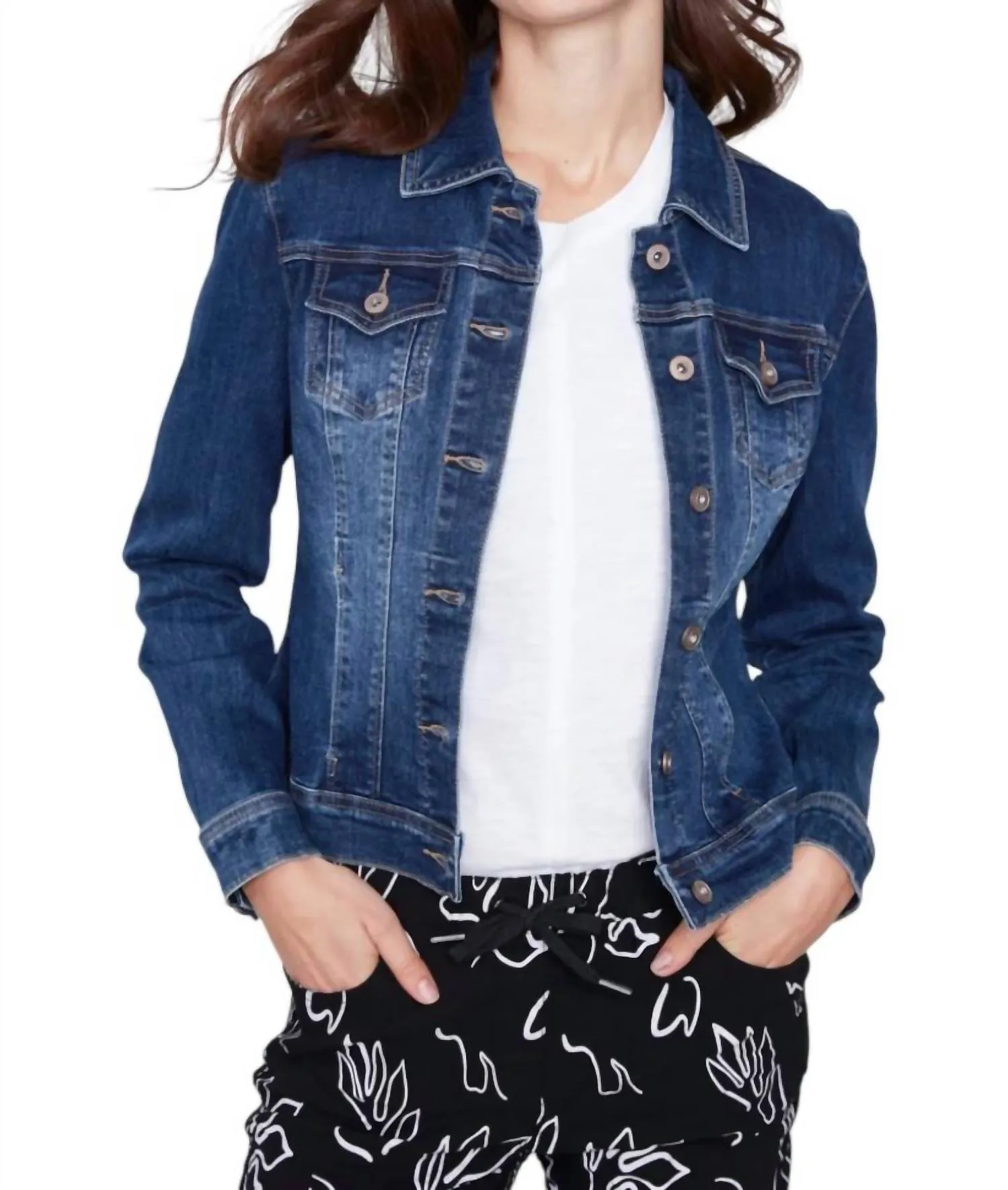 Stretch Denim Jacket In Indigo