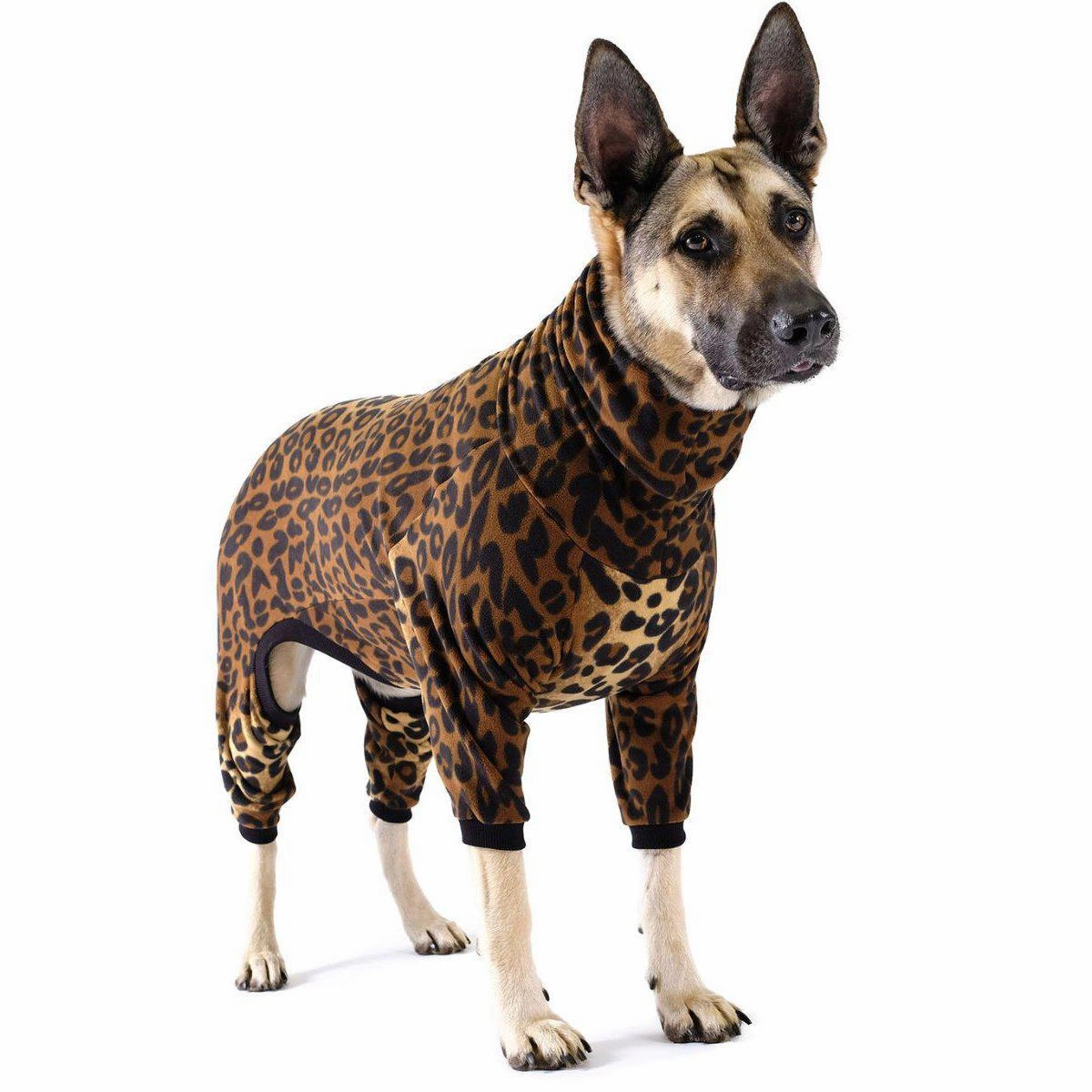 Stretch Fleece Onesie Dog Pajamas Leopard/Leopard dog underwear,dog diaper,pet undergarments