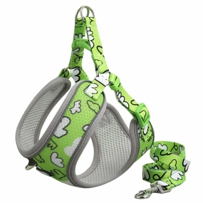 Supet Adjustable Dog Harness and Leash Set (Green) - Xlarge dog harness and leash,reflective dog collar,pet walking gear