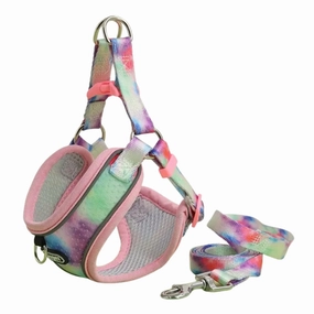 Supet Adjustable Dog Harness and Leash Set (Pink) - Large dog harness and leash,reflective dog collar,pet walking gear