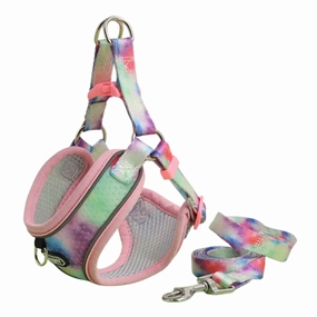 Supet Adjustable Dog Harness and Leash Set (Pink) - Xlarge dog harness and leash,reflective dog collar,pet walking gear