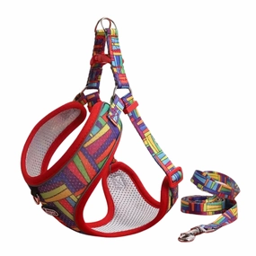 Supet Adjustable Dog Harness and Leash Set (Red) - Xlarge dog harness and leash,reflective dog collar,pet walking gear