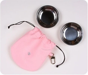 Susan Lanci Puppy Pink Travel Pouch treat storage jar,dog treat container,pet snack jar
