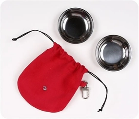 Susan Lanci Red Travel Pouch treat storage jar,dog treat container,pet snack jar