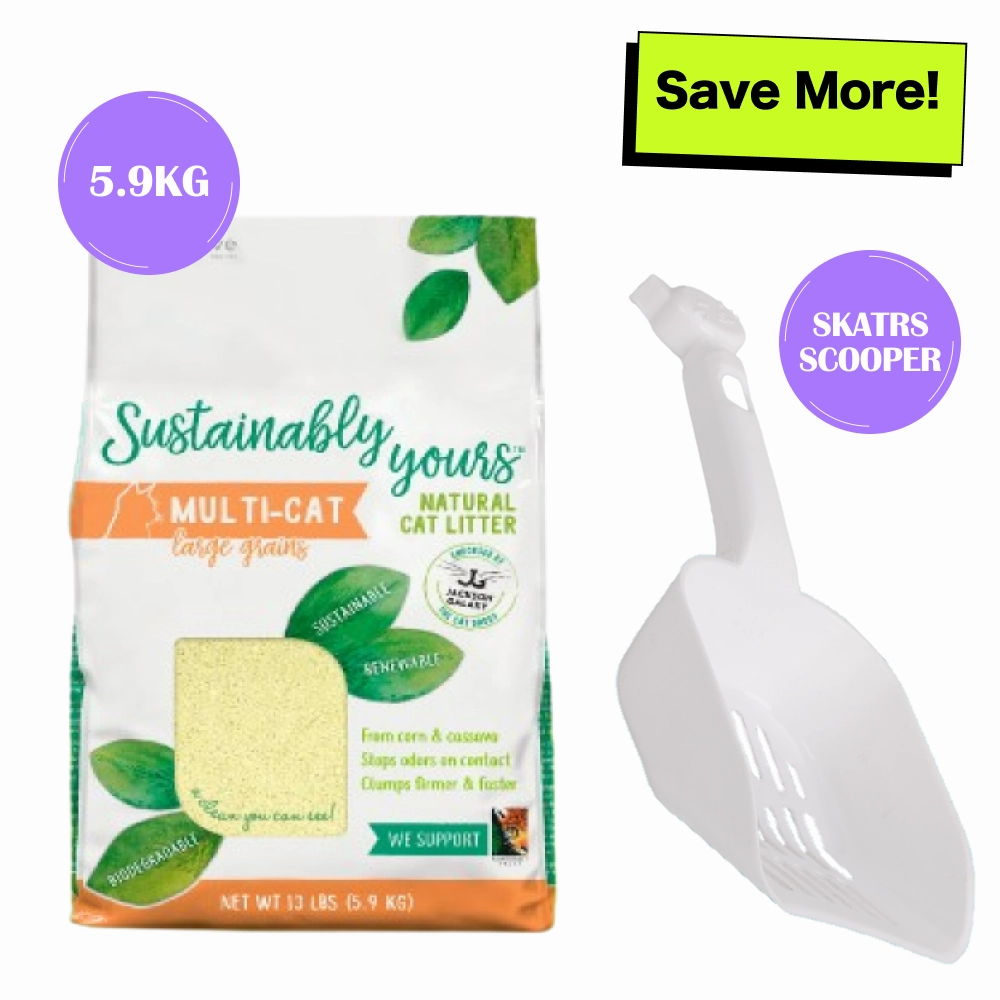 Sustainably Yours Multi Cat Unscented Large Grains Cat Litter