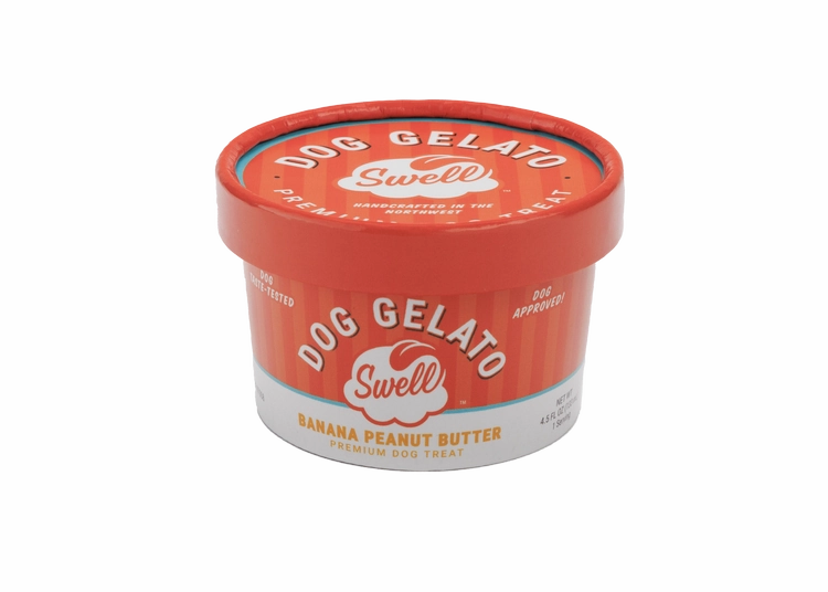 Swell Dog Frozen Gelato - Banana Peanut Butter 4.5oz resealable cup stainless steel bowl,metal pet feeder,steel water dish