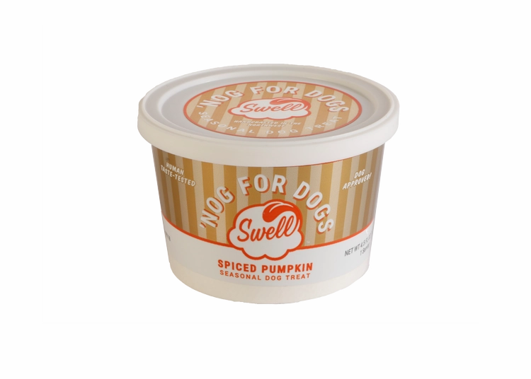 Swell Dog Frozen Gelato - Spiced Pumpkin Nog 4.5oz resealable cup stainless steel bowl,metal pet feeder,steel water dish