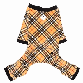 Tan Plaid Dog Pajamas dog underwear,dog diaper,pet undergarments