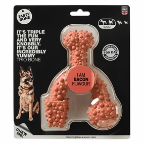 Tasty Bone Nylon Trio Bacon Dog Toy puppy car seat,dog car harness,travel dog crate
