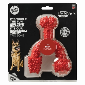 Tasty Bone Nylon Trio Beef Dog Toy puppy car seat,dog car harness,travel dog crate