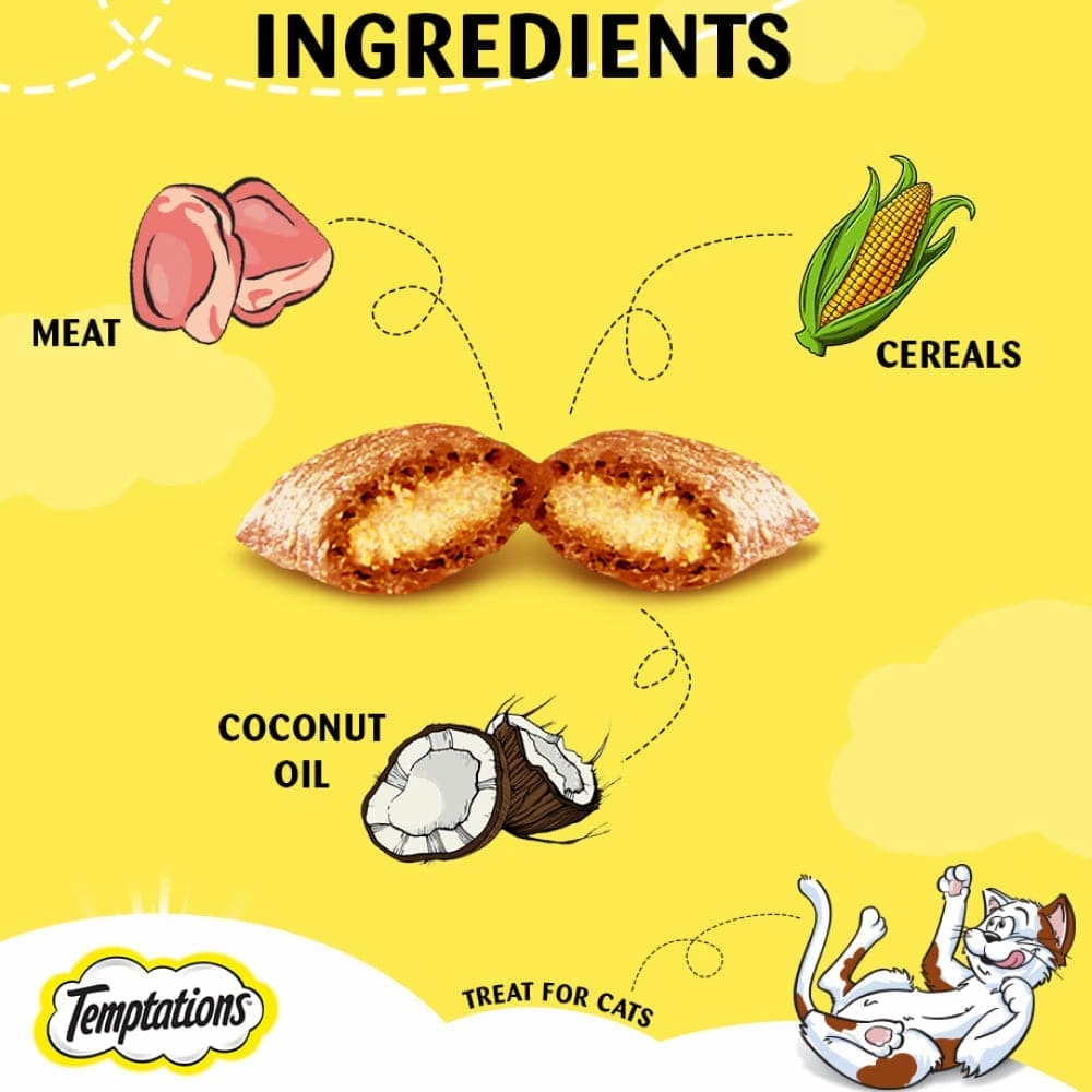 Temptations Savoury Salmon, Seafood Medley and Tempting Tuna Flavour Cat Treats Combo
