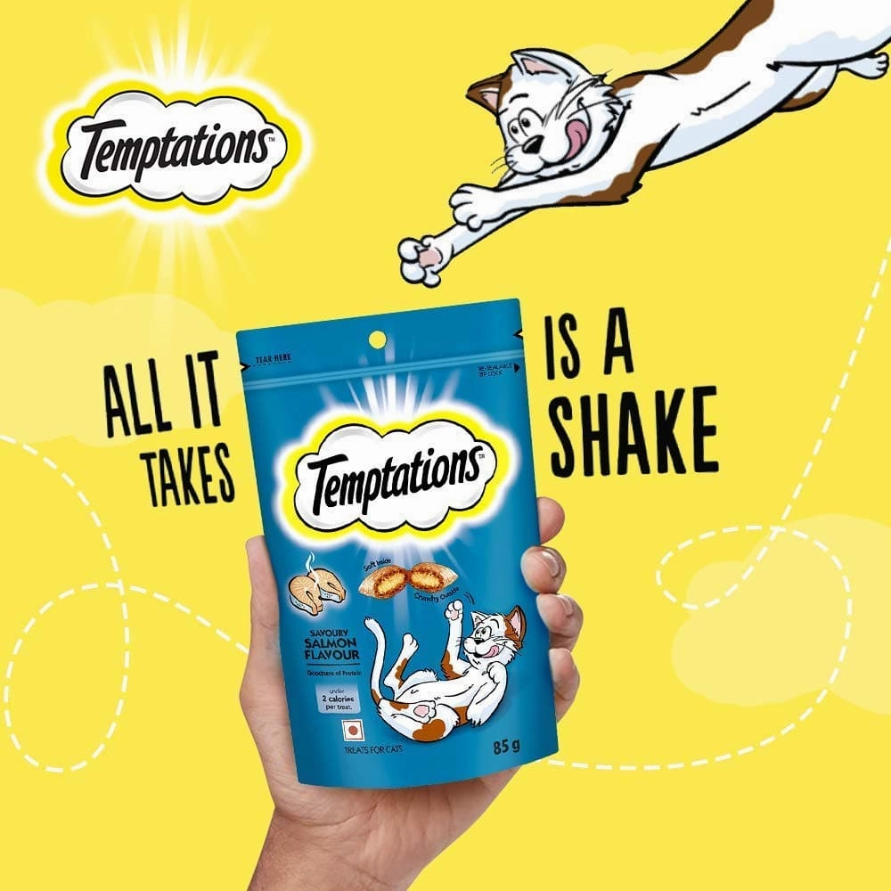 Temptations Savoury Salmon, Tasty Chicken and Tempting Tuna Flavour Cat Treats Combo