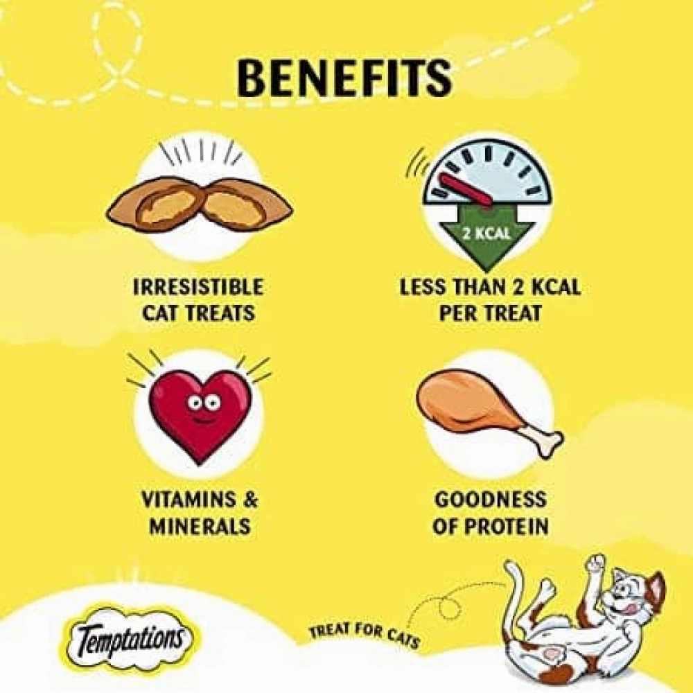 Temptations Seafood Medley, Tasty Chicken and Tempting Tuna Flavour Cat Treats Combo