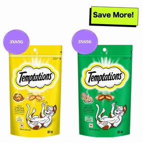 Temptations Tasty Chicken and Seafood Medley Flavour Cat Treats Combo crunchy cat treat,crispy cat snack,dry cat treat