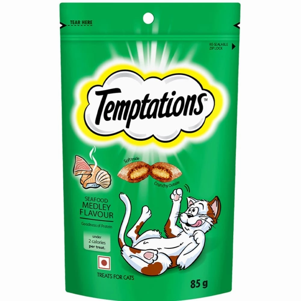 Temptations Tasty Chicken and Seafood Medley Flavour Cat Treats Combo
