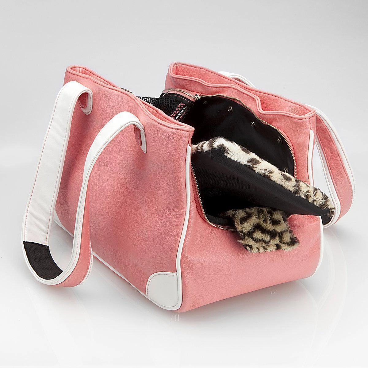 Terrier Rescue Me Tote Faux Leather Dog Carrier Pink
