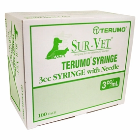 Terumo SUR-VET Luer Lock Syringe with Needle, 3 cc LL, 100 ct soft chew treat,chewy dog snacks,tender bites for dogs