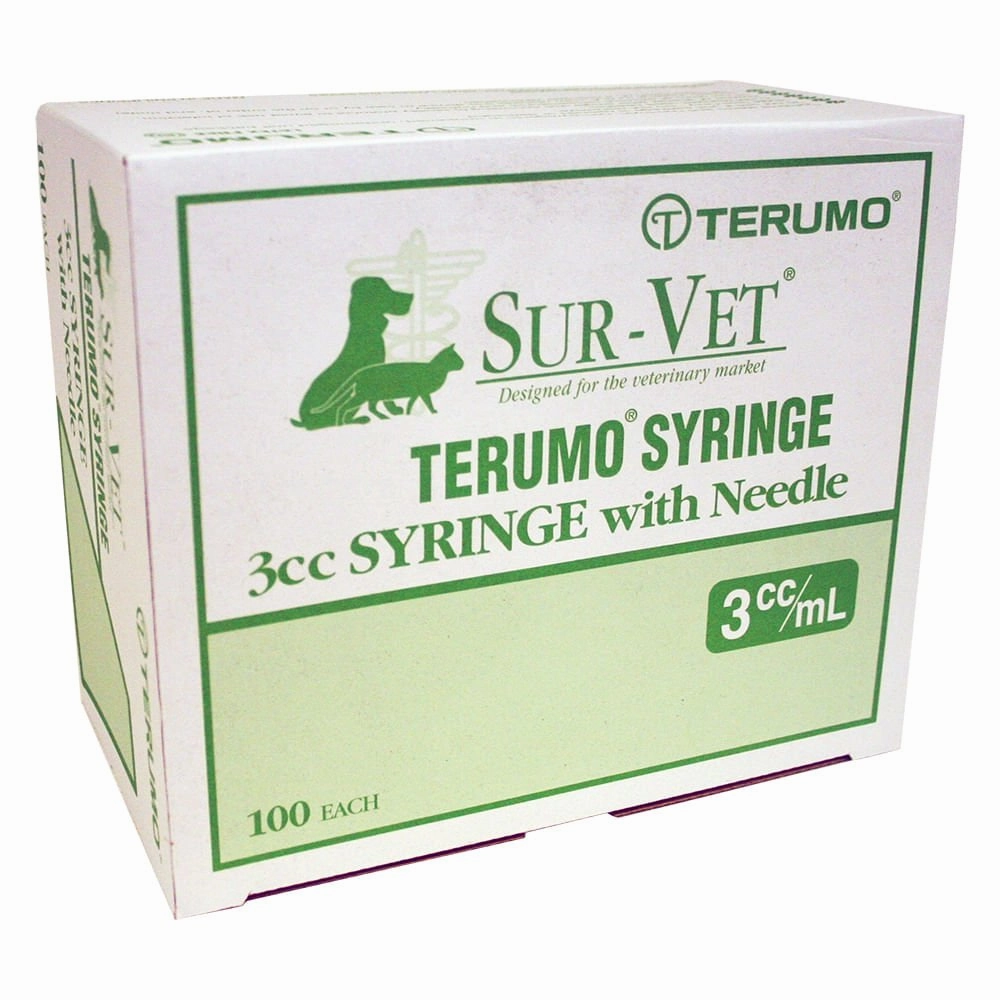 Terumo SUR-VET Luer Slip Syringe with Needle, 100 count soft chew treat,chewy dog snacks,tender bites for dogs
