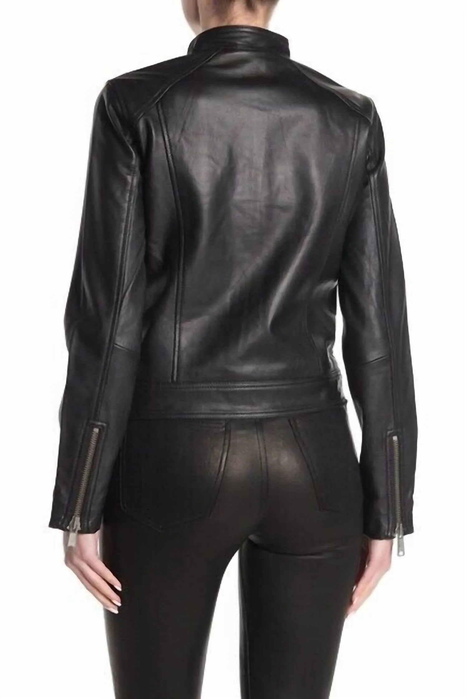 The Biker Leather Jacket In Black