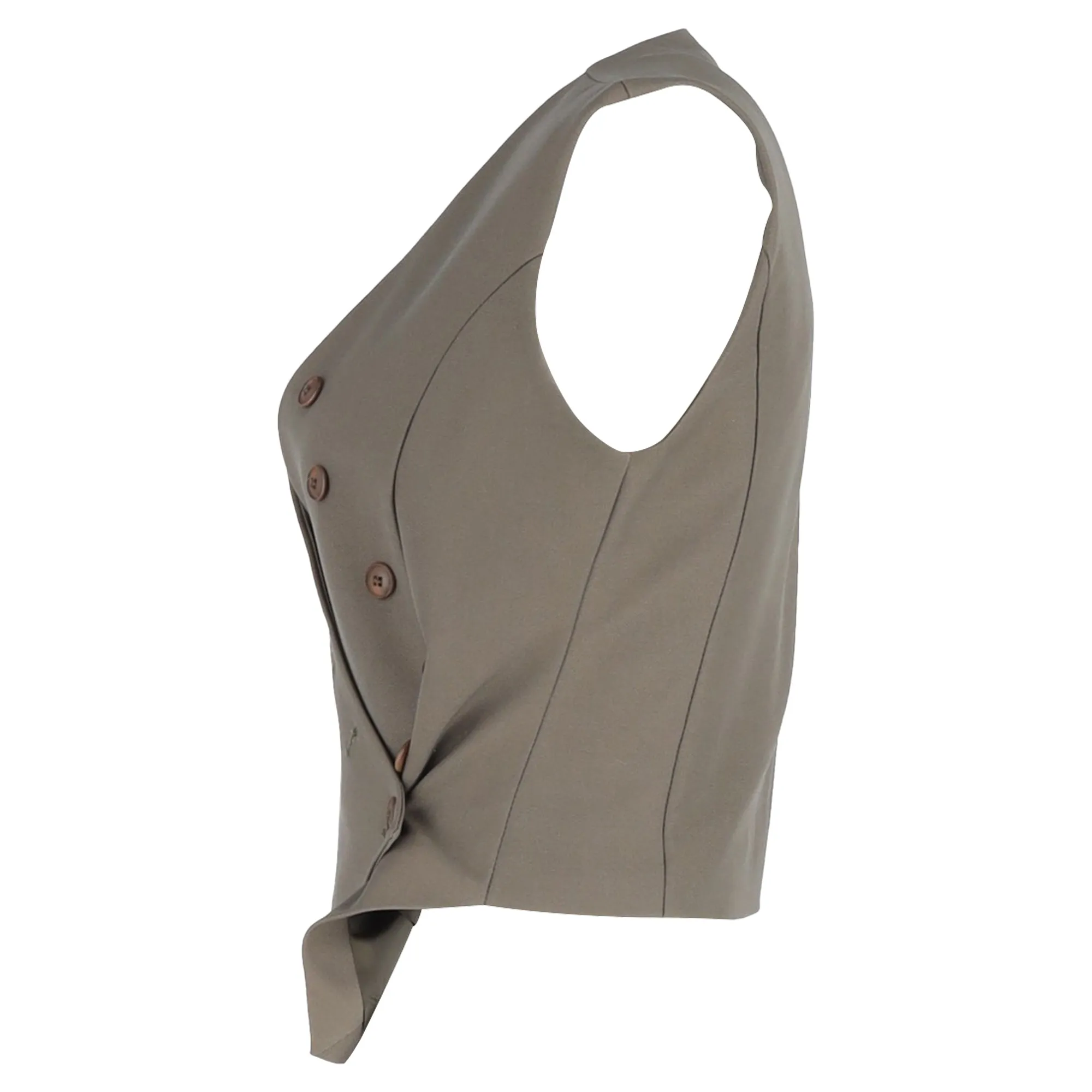 The Frankie Shop Maesa Cross Vest in Olive Polyester
