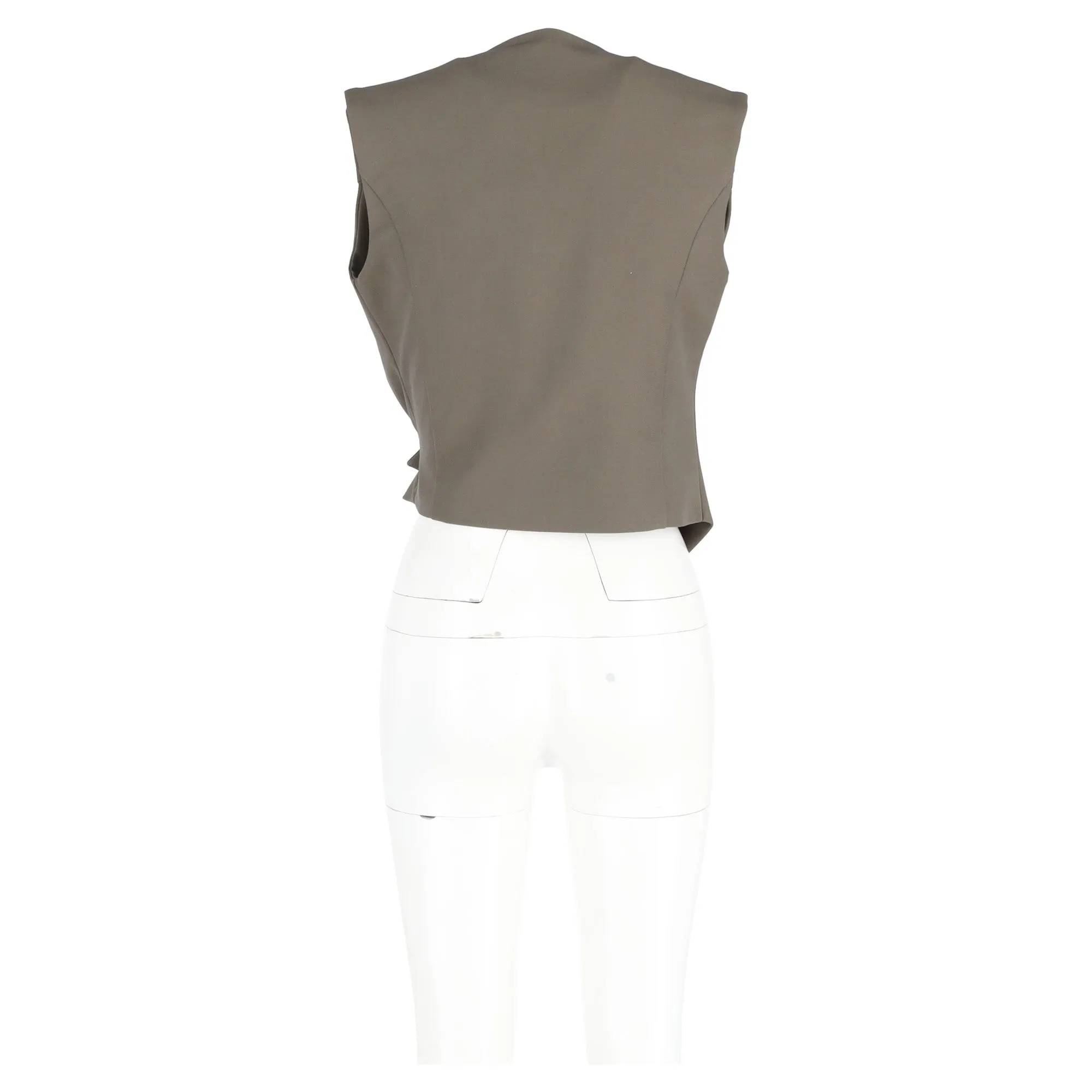 The Frankie Shop Maesa Cross Vest in Olive Polyester