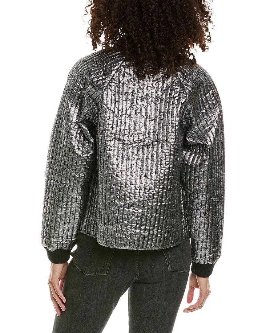 THE GREAT The Metallic Bomber Jacket