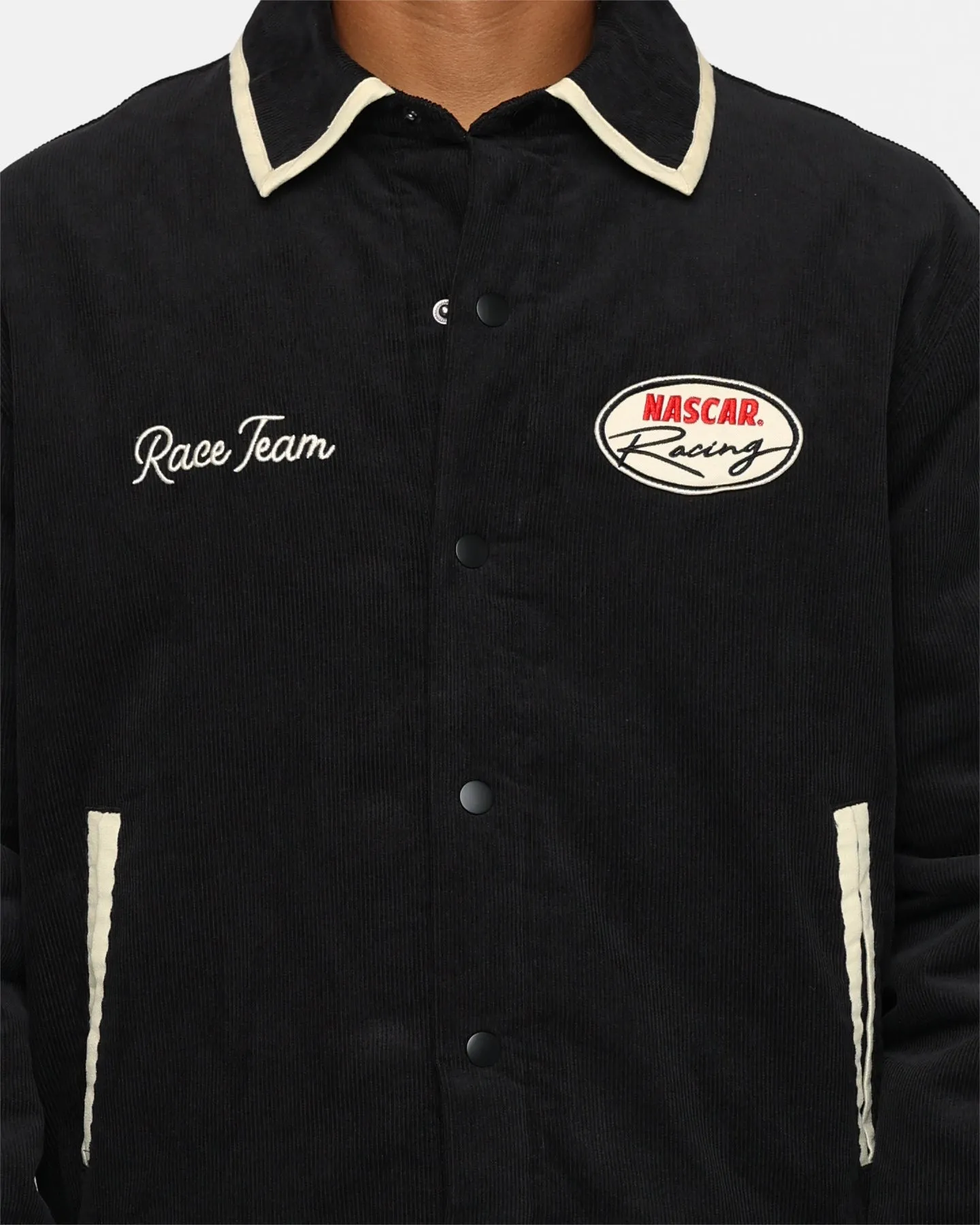 The New Establishment X Nascar Firecracker 60's Cord Racer Jacket Black