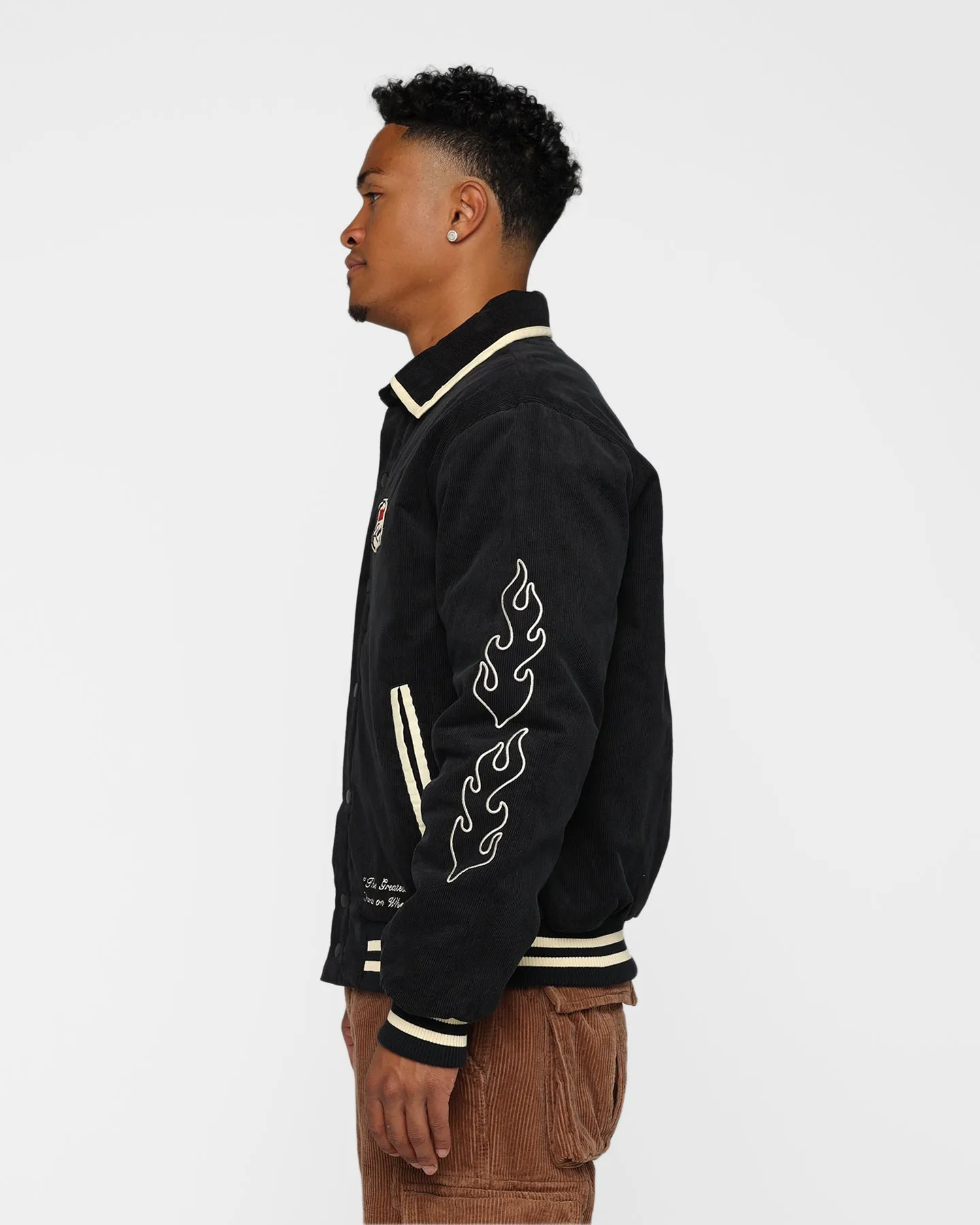 The New Establishment X Nascar Firecracker 60's Cord Racer Jacket Black