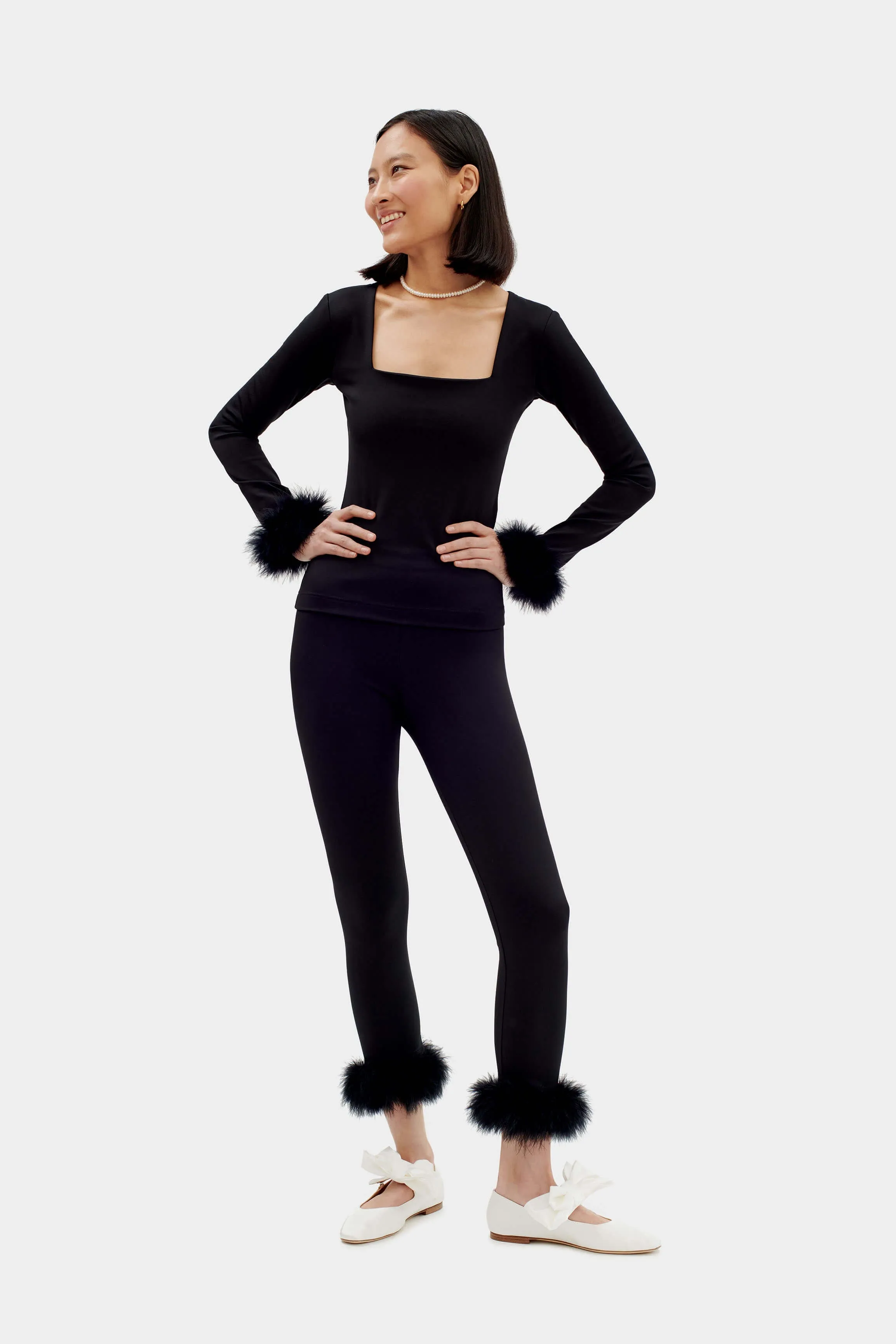 The Weekend Chic Set with Leggings in Black