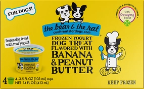 The Bear & The Rat 3.5oz Banana PB Frozen Yogurt Cup 4 PACK stainless steel bowl,metal pet feeder,steel water dish
