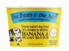 The Bear & The Rat 3.5oz Banana PB Frozen Yogurt Cup Single stainless steel bowl,metal pet feeder,steel water dish