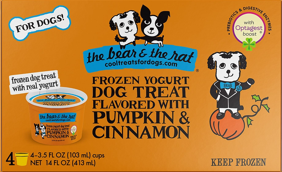 The Bear & The Rat 3.5oz Pumpkin & Cinnamon Frozen Yogurt Cup 4 PACK stainless steel bowl,metal pet feeder,steel water dish