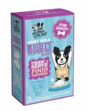 The Bear & The Rat Frozen Goat Milk Mighty Toppers 6pk stainless steel bowl,metal pet feeder,steel water dish