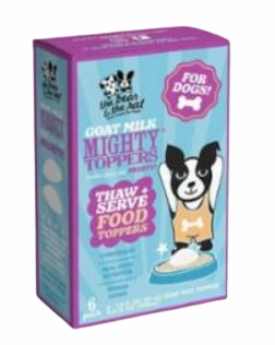 The Bear & The Rat Frozen Goat Milk Mighty Toppers 6pk stainless steel bowl,metal pet feeder,steel water dish