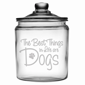The Best Things In Life Glass Dog Treat Jar pet apparel,dog hoodie,fashionable pet wear