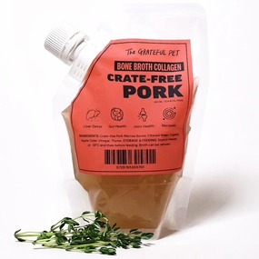 The Grateful Pet Crate-Free Pork Frozen Bone Broth Collagen 240ml raw pet food,frozen meat dog,raw feeding dog
